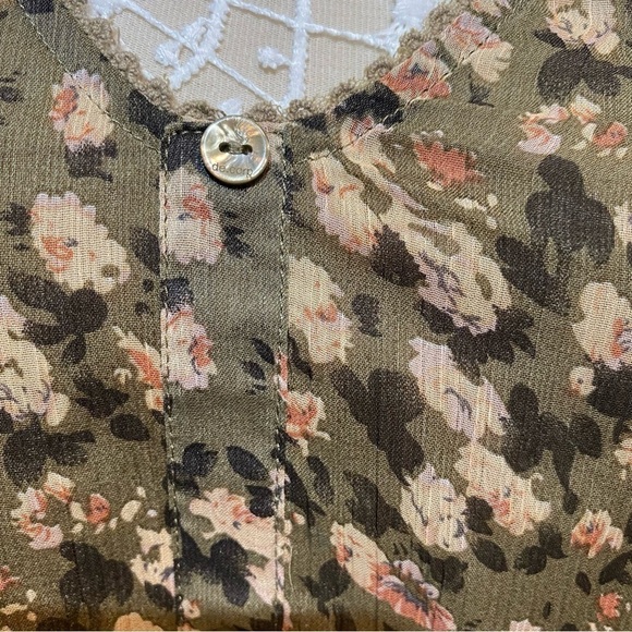 Esprit Urban Casual Floral Flare Midi Dress V-neck Boho Sheer Sleeves Lined 6 - Picture 9 of 16